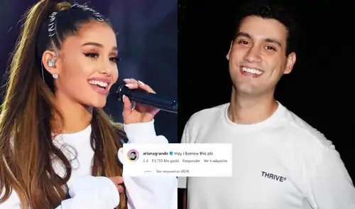 Ariana Grande sorprende a Giacomo Benavides en redes sociales. Foto: composición LR/difusión Ariana Grande y Giacomo Benavides