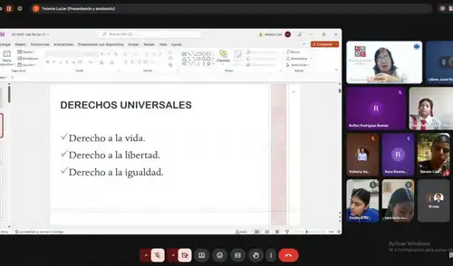 La capacitación comenzó con la ponencia de Yvonne del Pilar Lúcar Vargas. Fuente: difusión. corte-de-la-libertad