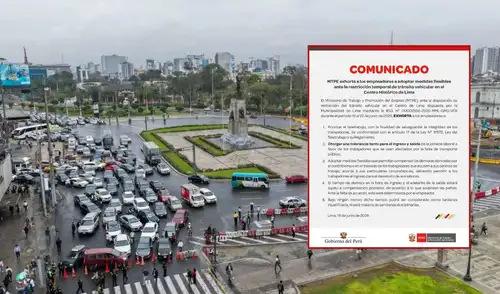 MTPE exhorta a los empleadores a adoptar medidas flexibles ante la restricción temporal de tránsito vehicular en el Centro Histórico de Lima MTPE exhorta a los empleadores a adoptar medidas flexibles ante la restricción temporal de tránsito vehicular en el Centro Histórico de Lima