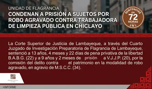 Los hechos ocurrieron durante un intento de robo mientras la víctima realizaba limpieza pública. Fuente: difusión. corte-de-lambayeque