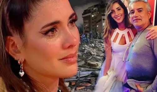 Korina Rivadeneira y su padre tras terremotos