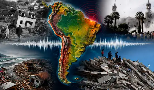 Históricamente, países como Chile y Perú han registrado terremotos superiores a magnitud 8, mientras que naciones como Uruguay y Surinam presentan una baja sismicidad por su ubicación geológica.