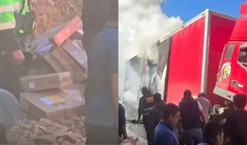 El incendio ocurrió en Huaros, Canta, este jueves 25 de junio. Foto: Captura