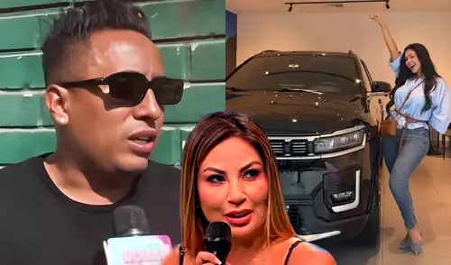 Christian Cueva aclara si compró la camioneta a Pamela Franco. Foto: composición LR/difusión/Willax TV Christian Cueva