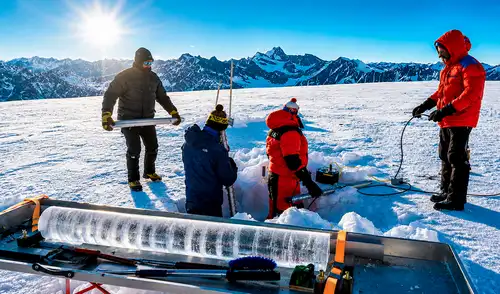Una investigación en el glaciar Weißseespitze, en la frontera austro-italiana, recupera un núcleo de hielo que almacena datos ambientales de 6.000 años y riesgos del calentamiento global.