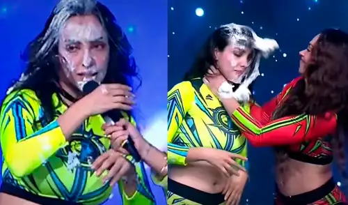 Rosangela Espinoza anuncia que no va más en 'Esto es guerra' tras tenso cruce con Melissa Loza. Foto: Composición LR/Captura/YouTube Rosángela Espinoza anuncia que no va más en 'Esto es guerra' tras tenso cruce con Melissa Loza.