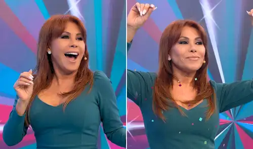 Magaly Medina inició su programa bailando conocido tema del Grupo 5. Foto: Composición LR Magaly Medina inició su programa bailando conocido tema del Grupo 5