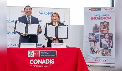 Construyendo inclusión. importante convenio de la ONP y Conadis.