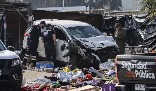 El accidente ocurrió cuando un SUV perdió el control en la feria Caupolicán, impactando a varios asistentes El accidente ocurrió cuando un SUV perdió el control en la feria Caupolicán, impactando a varios asistentes