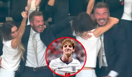 En el partido entre Argentina e Inglaterra del Mundial 2026, Anthony Gordon abrió el marcador con un gol en el minuto 54, lo que desató la emoción en las gradas. Fotos: captura/América TV Así fue la eufórica celebración de Victoria y David Beckham tras gol del inglés Anthony Gordon en el Argentina vs Inglaterra