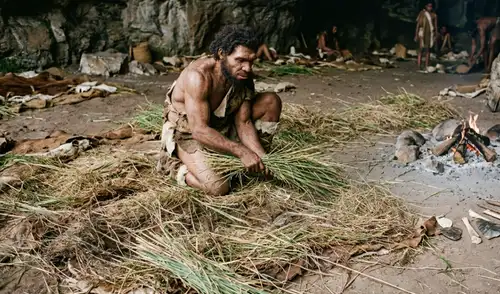 Un estudio revela que los humanos de la Edad de Piedra ya construían camas. Foto: Gemini IA