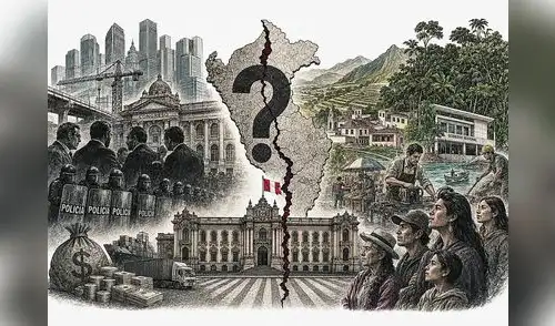 Juan de la Puente Collage de incertidumbre sobre el Perú