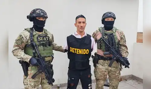El Chelo, presunto cabecilla de Los R7 capturado en Lima.