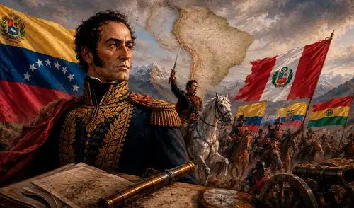 Durante veinte años, Simón Bolívar lideró la gesta militar que logró la independencia de cinco naciones de Sudamérica. Durante veinte años, Simón Bolívar lideró la gesta militar que logró la independencia de cinco naciones de Sudamérica.