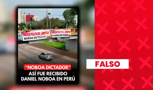La imagen viral de supuestas pancartas contra Daniel Noboa en Lima presentaba altas probabilidades de haber sido manipulada con inteligencia artificial.