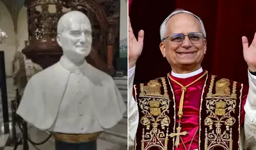 El busto del papa León XIV acompañó de manera simbólica la Misa Solemne y Te Deum por Fiestas Patrias 2026, realizada en la Catedral de Lima.