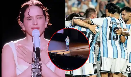 Rosalía se disculpó con argentinos durante su concierto. Foto: composición LR/difusión Rosalía se disculpó con argentinos durante su concierto