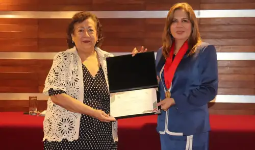 La presidenta de la Corte, Cecilia Milagros León Velásquez, inauguró el evento, destacando la trayectoria y calidad humana de Rodríguez Chávez en el ámbito judicial. Foto: difusión. corte-del-santa