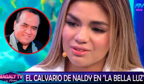La cantante Naldy Saldaña rompe el silencio sobre su denuncia contra el director de La Bella Luz, César Sánchez Chavesta, por tocamientos indebidos. Foto: captura ATV Naldy Saldaña se quiebra en vivo al contar el calvario que vivió en La Bella Luz tras denunciar al director musical: “No me parece justo”