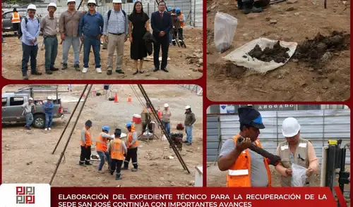 El Consorcio Edifica desarrolla el segundo entregable del expediente, que incluye levantamiento topográfico y estudios de mecánica de suelos. Foto: difusión. corte-de-lambayeque
