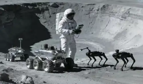 La estación de investigación lunar de China podría estar custodiada por robots vigilantes. Foto: CCTV