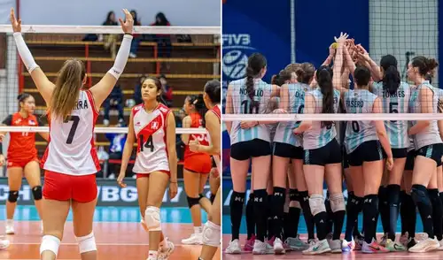 Perú y Argentina se enfrentan por el Mundial sub 17 de Vóley 2026. Foto: FPV/Volleyball World/composición LR Perú y Argentina se enfrentan por el Mundial sub 17 de Vóley 2026. Foto: FPV/Volleyball World/composición LR