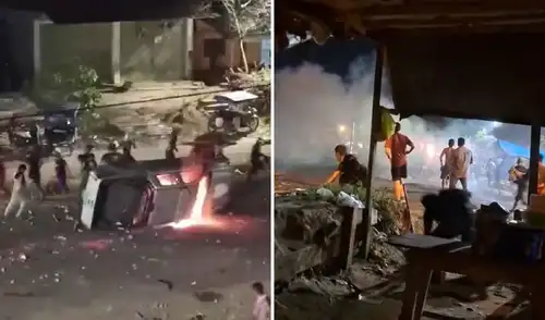 Los manifestantes atacaron a los agentes con piedras mientras la Policía intentaba liberar el kilómetro 30. Los manifestantes atacaron a los agentes con piedras mientras la Policía intentaba liberar el kilómetro 30.