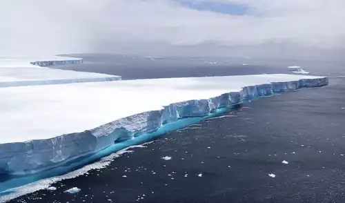 La separación del iceberg A68 en la Antártida permitió descubrir un ecosistema marino. Foto: Cpl Phil Dye RAF