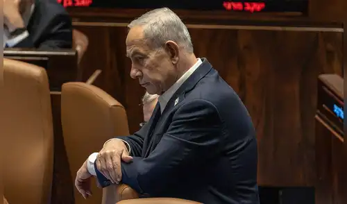 La medida se basa en órdenes de arresto emitidas en julio de 2026. Foto: AFP. Turquía, arresto internacional contra Benjamín Netanyahu, Flotilla Global Sumud