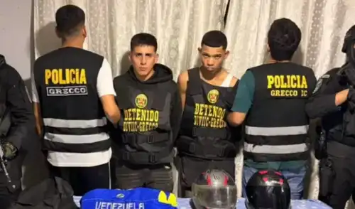 La Policía Nacional desarticuló la banda Los Pulpos de La Victoria, acusada de extorsionar a transportistas y comerciantes. Dos presuntos integrantes fueron detenidos en un operativo. La Policía Nacional desarticuló la banda Los Pulpos de La Victoria, acusada de extorsionar a transportistas y comerciantes. Dos presuntos integrantes fueron detenidos en un operativo.