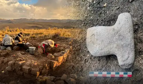 Un equipo de arqueólogos de la Universidad Nacional Santiago Antúnez de Mayolo halló vestigios de la cultura Huaylas a 4.200 metros en la Cordillera Negra, Áncash, revelando prácticas sociales de esta civilización preinca. Un equipo de arqueólogos de la Universidad Nacional Santiago Antúnez de Mayolo halló vestigios de la cultura Huaylas a 4.200 metros en la Cordillera Negra, Áncash, revelando prácticas sociales de esta civilización preinca.