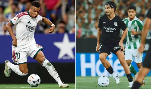 Real Madrid y Real Sociedad se enfrentan en el estadio Santiago Bernabéu. Foto: Real Madrid/Real Sociedad/composición LR Real Madrid y Real Sociedad se enfrentan en el estadio Santiago Bernabéu. Foto: Real Madrid/Real Sociedad/composición LR