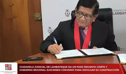 Este acuerdo permitirá la ejecución del proyecto "Mejoramiento de los servicios de administración de justicia". Foto: difusión. corte-de-lambayeque