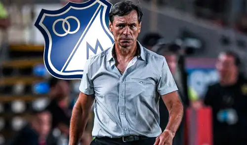 Fabián Bustos solo dirigió a Universitario de Deportes en el fútbol peruano. Foto: composición LR/Millonarios/Liga 1 Fabián Bustos se defiende tras sorpresivo despido de Millonarios