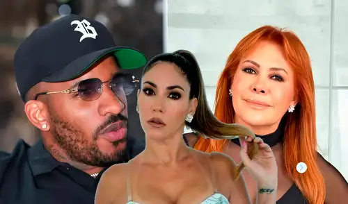 Tilsa Lozano junto a Jefferson Farfán y Magaly Medina