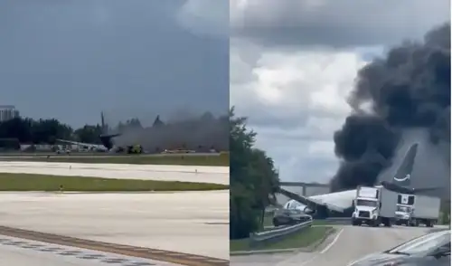 Un avión de carga Boeing 767-300 de Amazon Air se salió de la pista al aterrizar en el Aeropuerto Internacional de Miami.