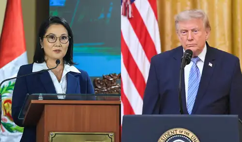 De aprobarse su viaje a Estados Unidos, Keiko Fujimori asistirá a una cena de gala organizada por el presidente norteamericano. Foto: composición LR Keiko Fujimori | Donald Trump | Estados Unidos