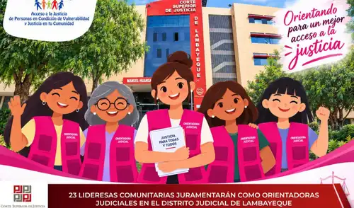 23 lideresas comunitarias serán acreditadas como orientadoras judiciales. Foto: difusión. corte-de-lambayeque