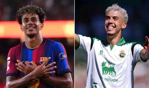Barcelona y Racing Santander se enfrentan en el Spotify Camp Nou. Foto: LaLiga/composición LR