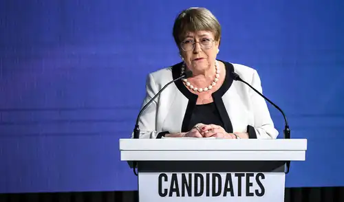 Bachelet subrayó que su postulación buscaba promover la representación regional y femenina en la ONU. Foto: AFP. Michelle Bachelet, Secretaría General de la ONU, Bachelet retira su candidatura