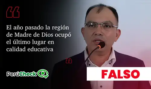 Los resultados de la Evaluación Nacional de Logros de Aprendizaje (ENLA) confirman que Madre de Dios posee mejores puntajes que Loreto. Los resultados de la Evaluación Nacional de Logros de Aprendizaje (ENLA) confirman que Madre de Dios posee mejores puntajes que Loreto, desmintiendo las declaraciones de Guevara.