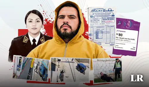 Secuencia. La suboficial Kimberlly Tanta reconoció al asesino cuando subía a una mototaxi y llamó a sus colegas que lo atraparon. Foto: composición LR / Ricardo Cervera Secuencia. La suboficial Kimberlly Tanta reconoció al asesino cuando subía a una mototaxi y llamó a sus colegas que lo atraparon. Foto: composición LR / Ricardo Cervera