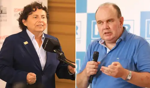 Susel Paredes, candidata a la alcaldía de Lima con Ahora Nación, cuestionó que el Jurado Nacional de Elecciones (JNE) aún no resuelva si entregará las credencial a Rafael López Aliaga. Foto: composición LR
