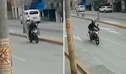 Los delincuentes fueron captados persiguiendo a la víctima, quien se movilizaba a bordo de una motocicleta.