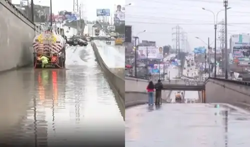 El baipás Nueva Esperanza en Villa María del Triunfo se inundó nuevamente tras lluvias en Lima, lo que generó el cierre temporal del tránsito. Los vehículos desviaron su ruta por las vías auxiliares. El baipás Nueva Esperanza en Villa María del Triunfo se inundó nuevamente tras lluvias en Lima, lo que generó el cierre temporal del tránsito. Los vehículos desviaron su ruta por las vías auxiliares.