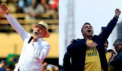 Los sondeos anticipan una segunda vuelta entre Lula y Flávio Bolsonaro si ninguno supera el 50% de los votos válidos este domingo Los sondeos anticipan una segunda vuelta entre Lula y Flávio Bolsonaro si ninguno supera el 50% de los votos válidos este domingo