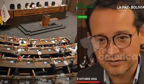 Suni Carrillo fue captado junto a otros diplomáticos en Congreso boliviano | Composición: LR. Suni Carrillo fue captado junto a otros diplomáticos en Congreso boliviano