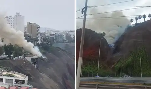 Fuego en la Costa Verde Miraflores