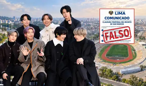 La Municipalidad Metropolitana de Lima desmiente la clausura del estadio San Marcos, reafirmando que los conciertos de BTS se realizarán el 7, 9 y 10 de octubre. BTS en Perú: Municipalidad Metropolitana de Lima desmiente cierre del estadio de San Marcos a horas del esperado concierto