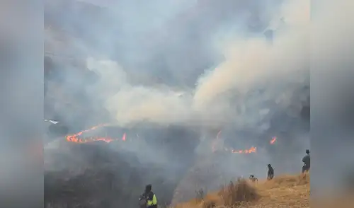Incendio forestal avanza en Cusco Incendio forestal